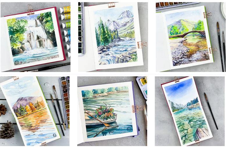 [Dream&Draw] Марафон по акварельному скетчингу "Вода". Тариф "Минимальный" (Анастасия Лукашенко)