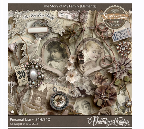 [PSD] Скрап-набор The Story Of My Family