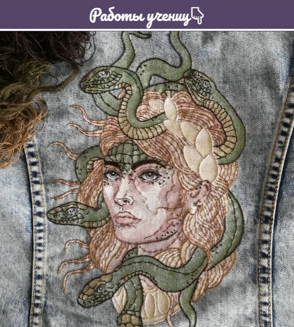 Вышивка гладью и роспись на одежде (Анастасия Каравских)