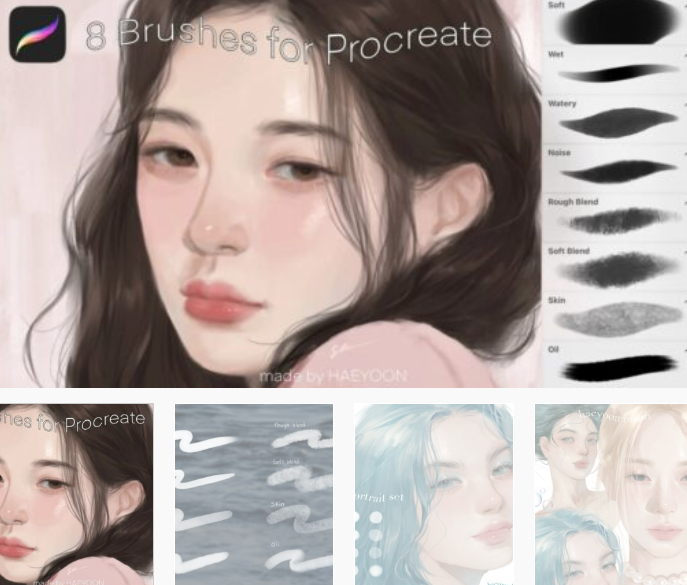 Portrait Brush Set for Procreate. Набор портретных кистей для Procreate (BrushZ)