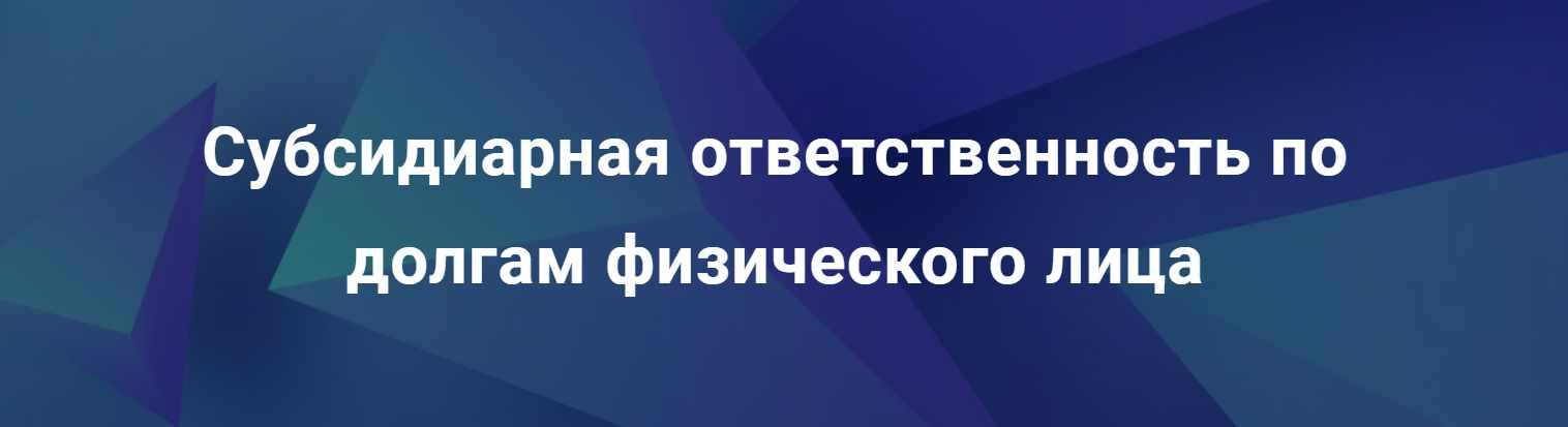 [Цивилистика] Субсидиарная ответственность по долгам физического лица (Андрей Егоров, Михаил Котов)