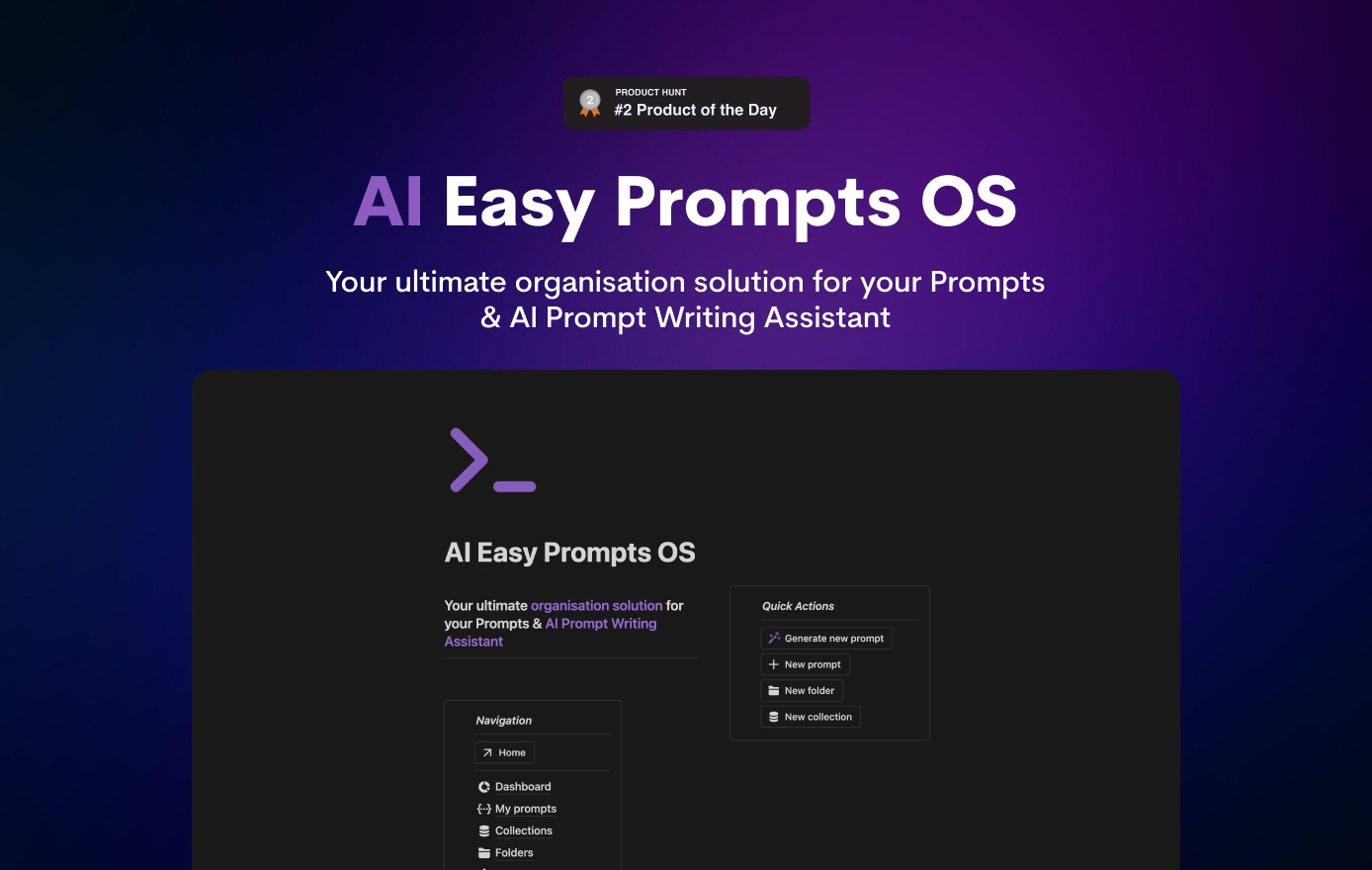 [Notion] AI Easy Prompts OS & AI Prompt Writing Assistant (Valeria Notion)