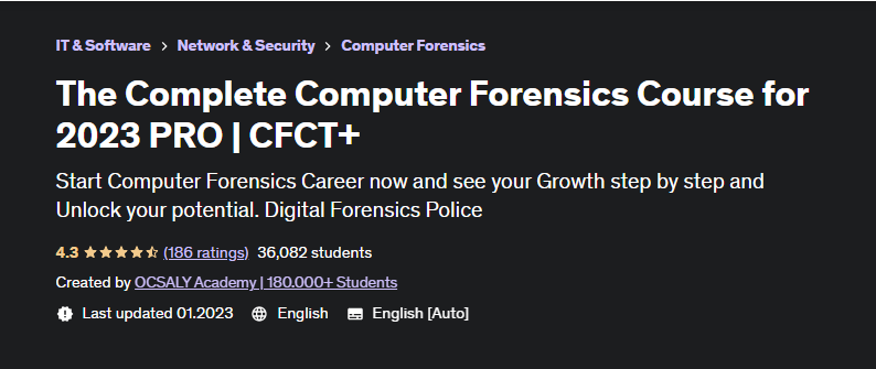 [Udemy] Полный курс компьютерной криминалистики 2023 PRO | CFCT+ (OCSALY Academy)