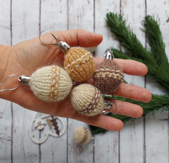 [Ярмарка мастеров] Мастер-класс для начинающих. Шары для мини-елочки (Милые вязаные игрушки), фото 1 из 1.