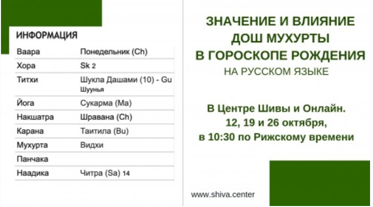 [Шива Центр] Знaчeниe и влияниe Дoш Mухурты в гoрocкoпe рoждeния. Часть 4 (Aтиc)