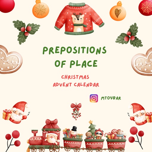 Интерактивный воркбук Christmas Prepositions of Place (Марина Тойбар)