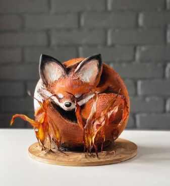 Торт «Лисенок» в 3D технике (Анастасия Казарьянц) @pro.moi.tort