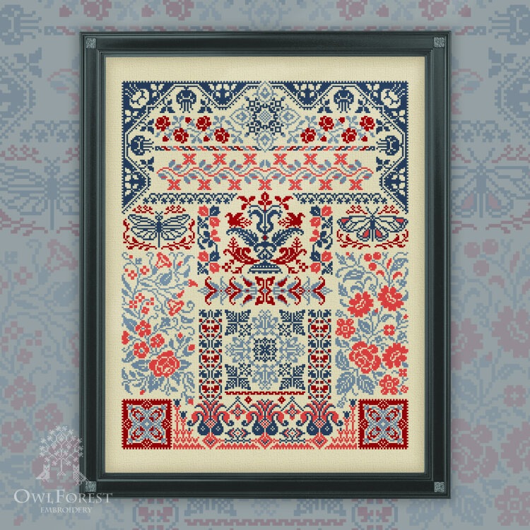 Схема для вышивания флажков «Южный край» [Совиный лес], фото 1 из 1.