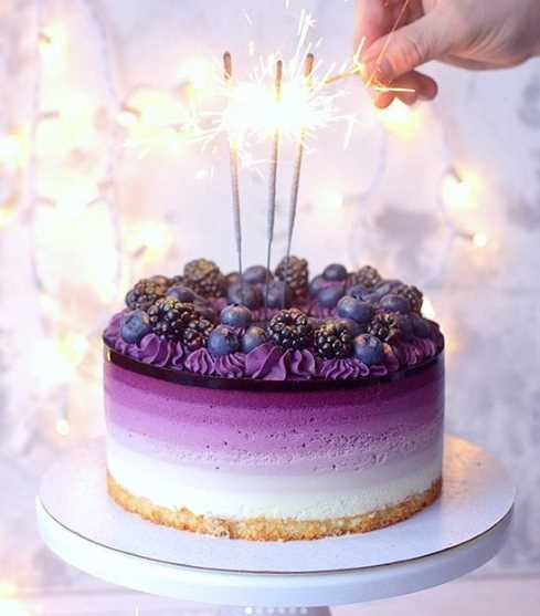 [Кондитерка] Ягодный торт, фиолетовый градиент (nezabudka_cake)