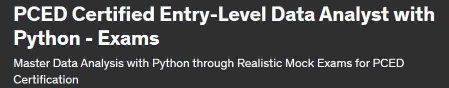 [Udemy] Сертифицированный PCED аналитик данных начального уровня с Python - Экзамен (Paweł Krakowiak)