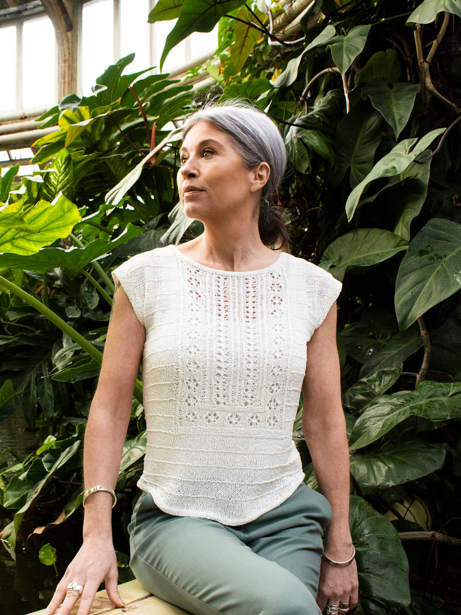 [Вяжи.ру] Вязаный спицами топ Joni (Natasja Hornby)