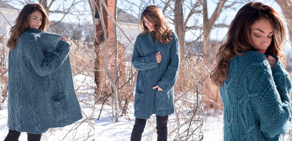 [Вяжи.ру] Свободный кардиган с косами Morton, фото 1 из 1.