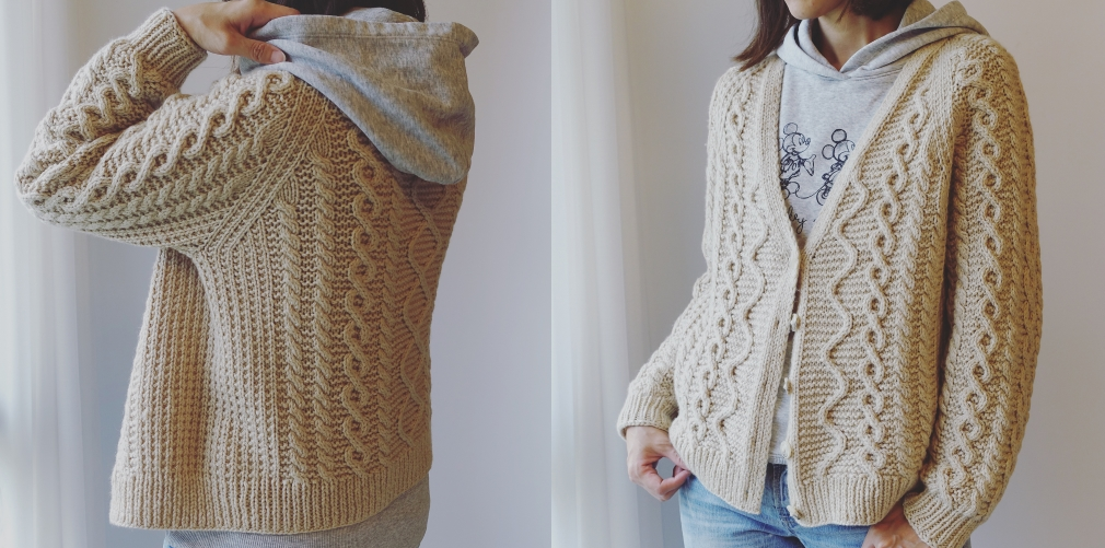 [Вяжи.ру] Кардиган с косами Cabled (Ирен Лин)