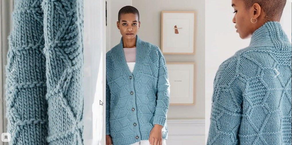 Кардиган из толстой пряжи Grandpops (Norah Gaughan)перевод