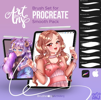 Smooth Brushes for Procreate. Гладкие кисти для Procreate (Brushes)