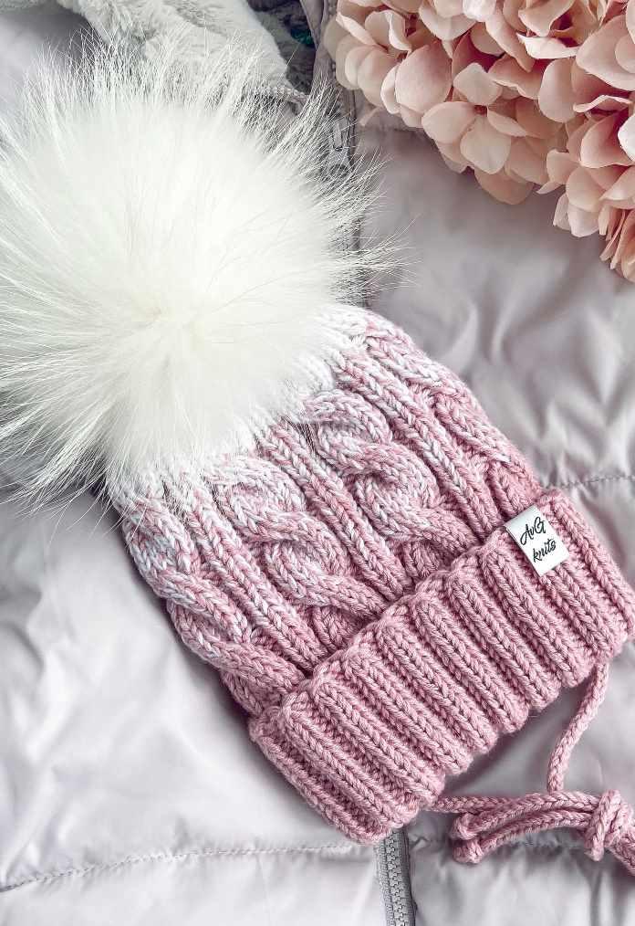 [avgustina_knit] Шапка Snow с подкладом (Юлия Гнатовская)