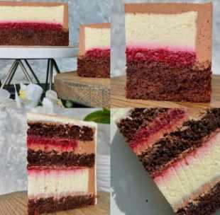 Double проект Вишня-Кофе-Шоколад. Новая муссовая+бисквитная версии (Дарья Тимофеева) @buenocake
