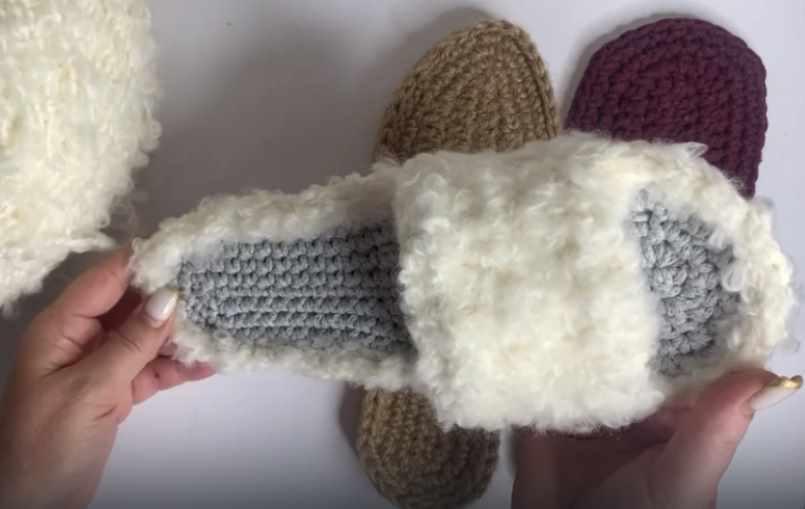 Тапочки Барашки. Вязание верха (Наталья Кулакова)