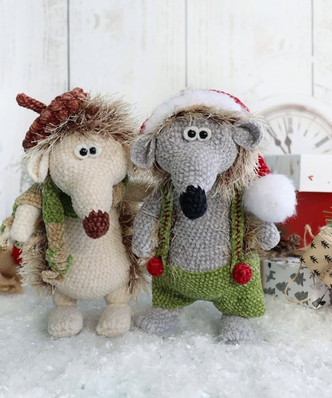 [malyarik_toys] Ежик Стифф в двух нарядах. Крючок (Светлана Малярик)