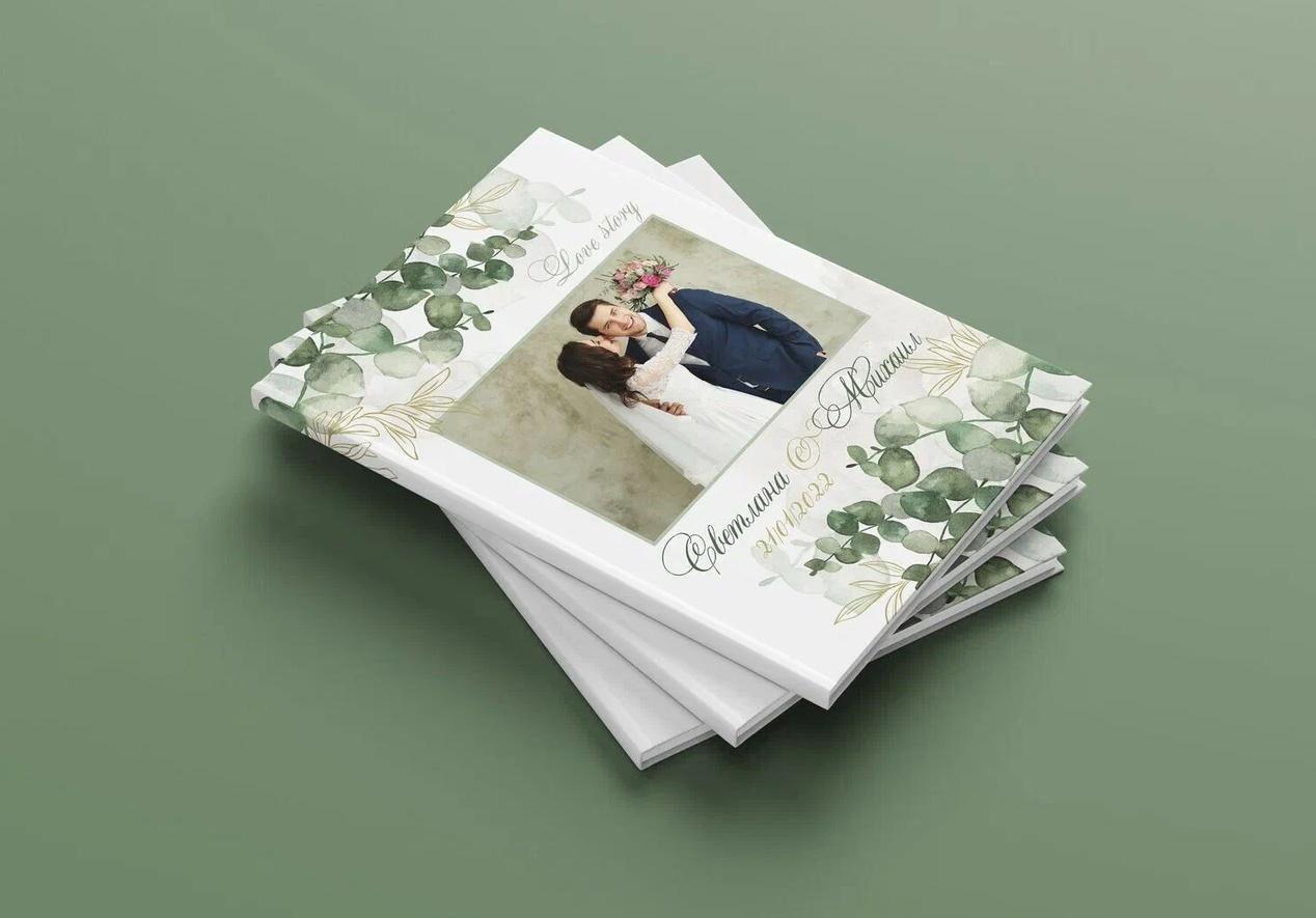 [mironova.studio] PSD-Шаблон свадебной фотокниги Green. Размер 21x30 (Ирина Миронова)