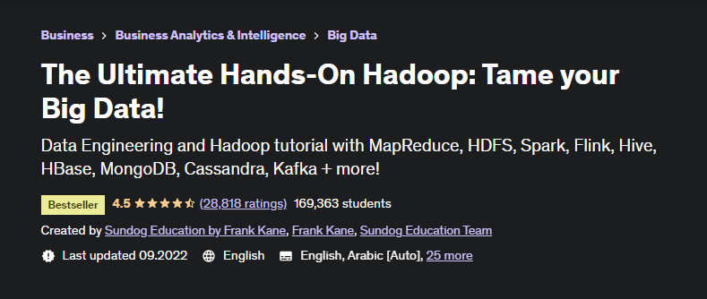 [Udemy] Непревзойденный практический инструмент Hadoop: приручите свои большие данные! (Frank Kane, Фрэнк Кейн)