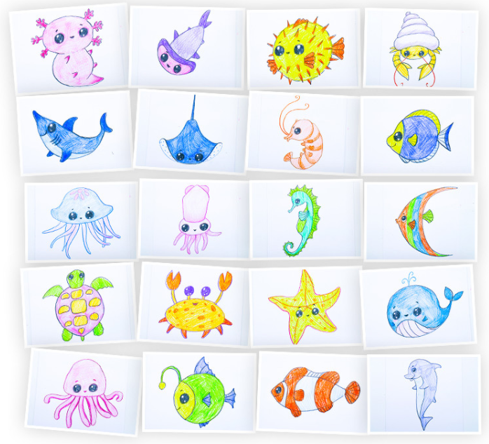 Пошаговые техники рисования Подводных Обитателей. Рисование для детей [skillberry]
