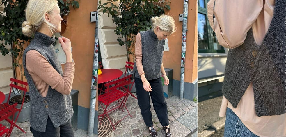 [Вяжи.ру] Жилет с высокой горловиной Lulu Slipover