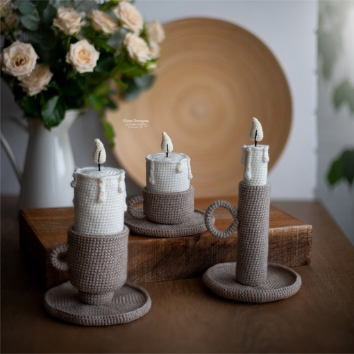 [dorogina_toys] Подсвечники со свечой (Елена Дорогина)