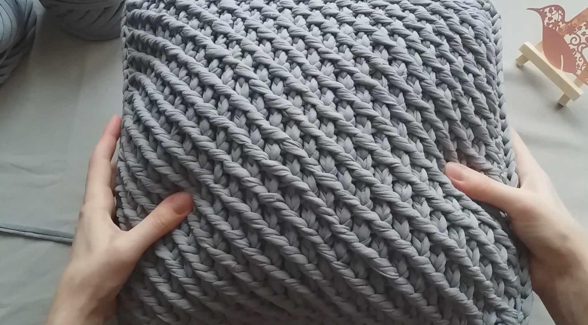 [knitka_school] Мастер-класс Подушка тунисским крючком