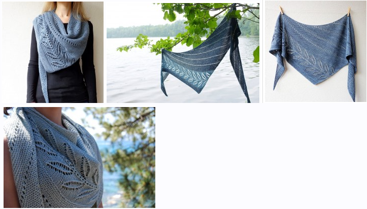[Вяжи.ру] Шаль с листьями спицами Silverleaf, фото 1 из 1.