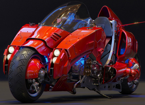 Sci-fi мотоцикл: моделирование техники и создание материалов в 3ds Max и V-Ray (Ying-Te Lien)