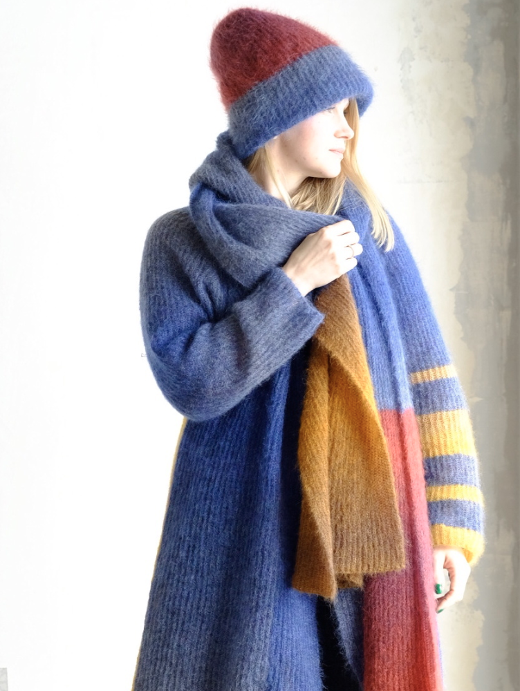 [Triskeli] Комплект шапка+шарф 3-color Gomitolo