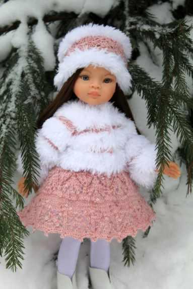 Сударушка платье, шапка, полушубок спицами, для Паола Рейна (Даша Якимова)