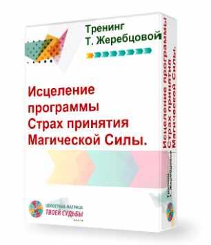 Исцеление программы Страх принятия магической силы Пакет СТАРТ (Татьяна Жеребцова)