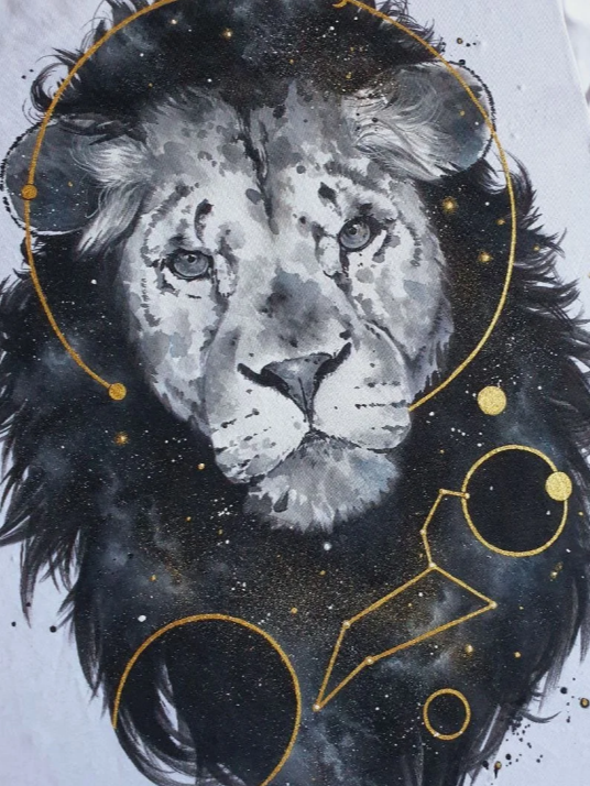 Черно-белые акварельные львы, тигр, лошадь, львица 2023 (Даша Лисенкова), фото 1 из 1.