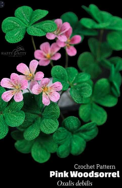 Pink Woodsorrel/Розовый щавель (HappyPattyCrochet)