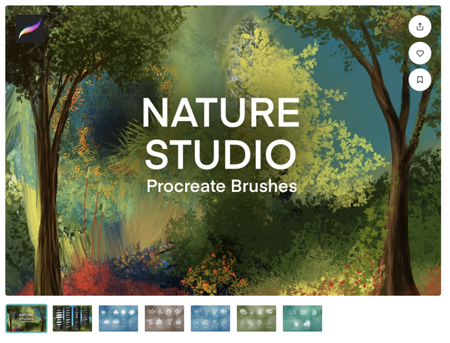 [CreativeMarket] Кисти для рисования природы Nature Studio - Procreate Brushes (Mels Brushes)