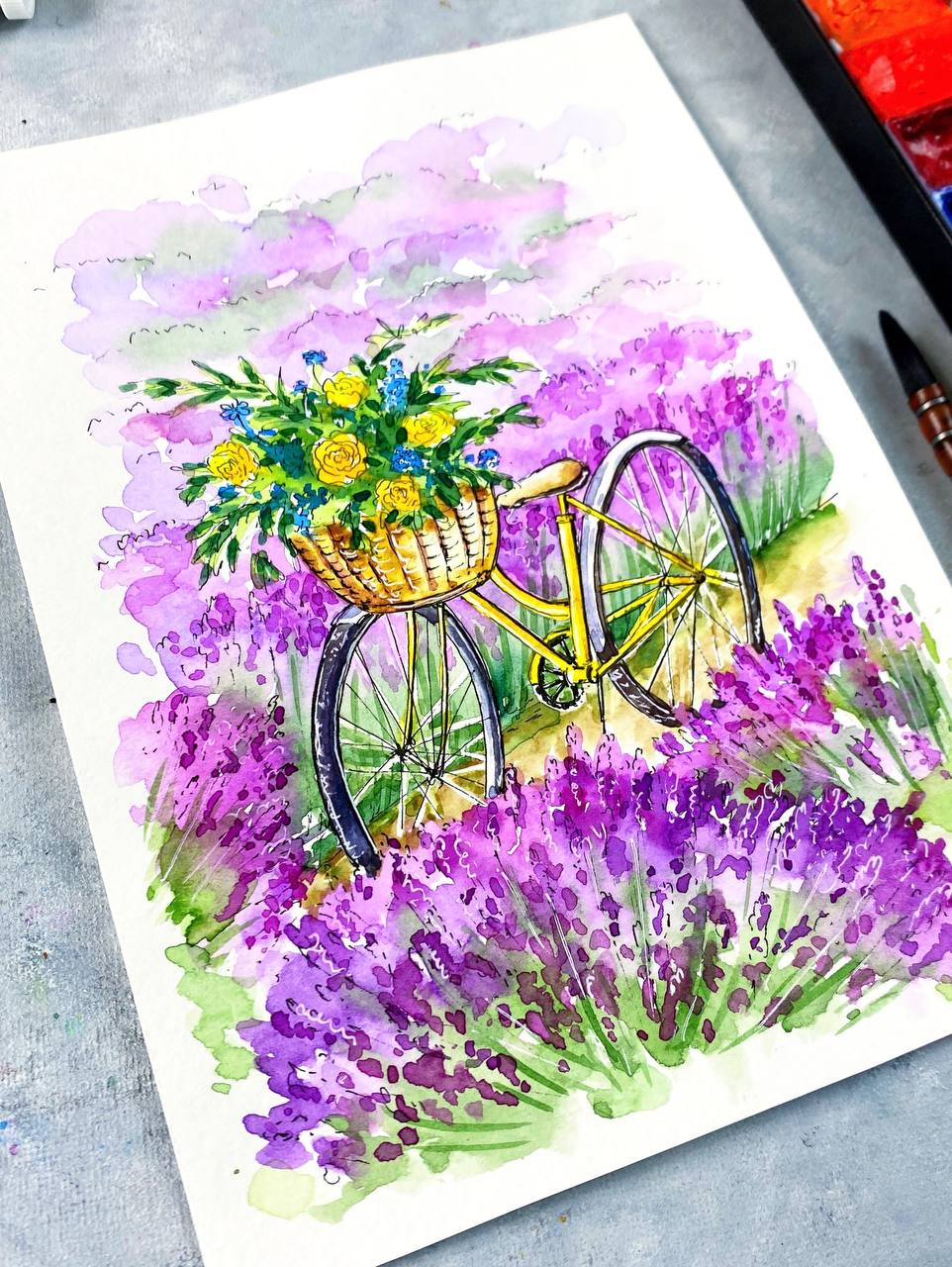 Велосипед в лавандовом поле (Анна Божкова)