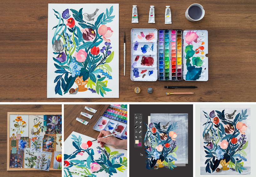 [Domestika] Цветочная иллюстрация гуашевыми красками (Малин Гилленсваан), фото 1 из 1.