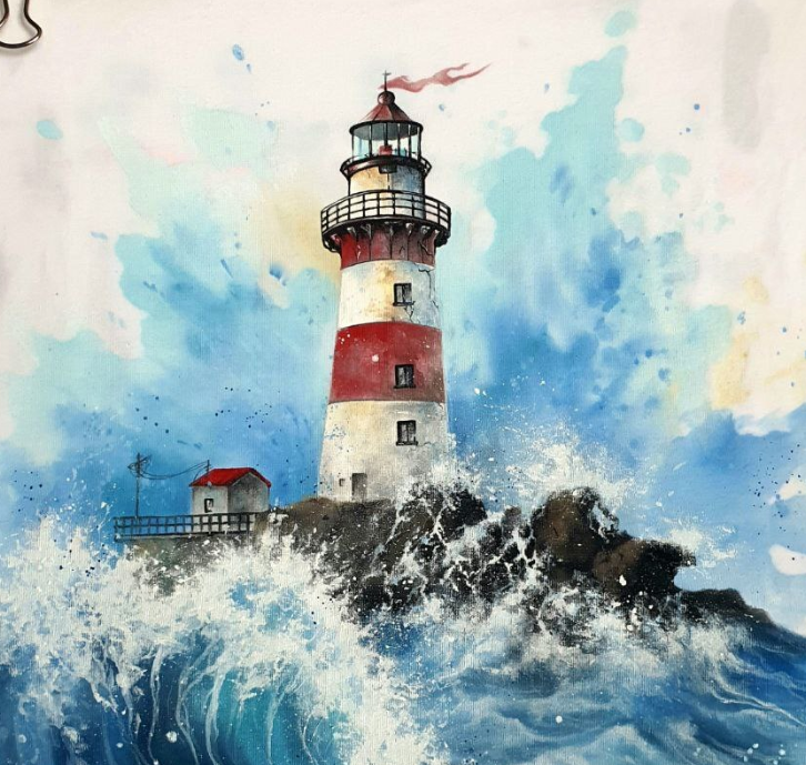 Маяк, лаванда + вышивка. Август 2023 (Даша Лисенкова)