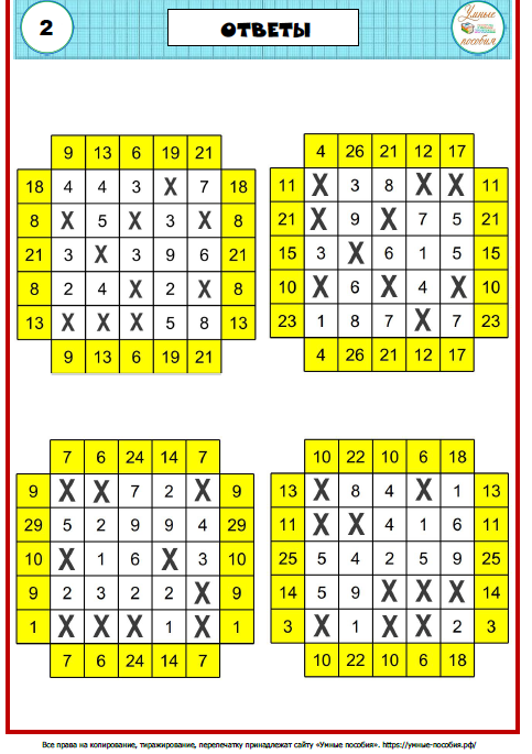 [Умные пособия] Зачеркушки. Детям 8-12 лет. Математическое сложение в пределах 100