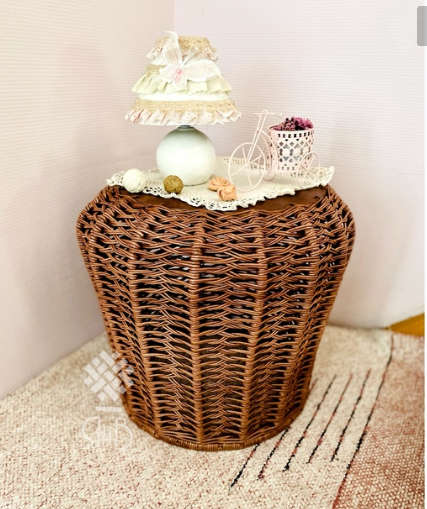 [Школа плетения Скобелевой Галины] Столик - корзина (Галина Скобелева)