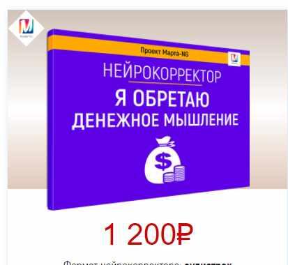 Нейрокорректоры. Прорыв 3-го тысячелетия. Я обретаю денежное мышление (Марта Николаева-Гарина)