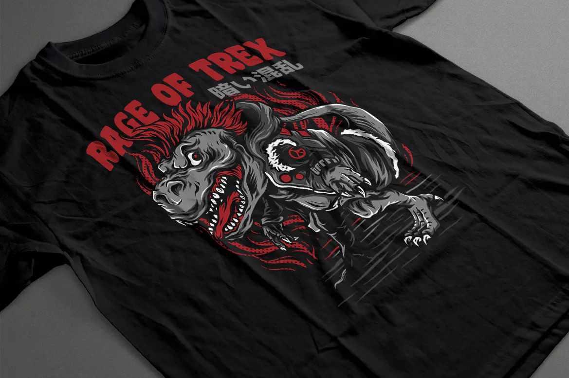 [Envato Market] Ярость T-Rex дизайн футболки. Шаблоны для печати