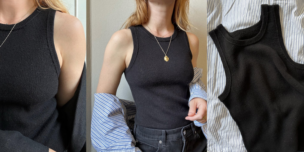 [Вяжи.ру] Майка вязаная спицами сверху без швов Camisole No. 9