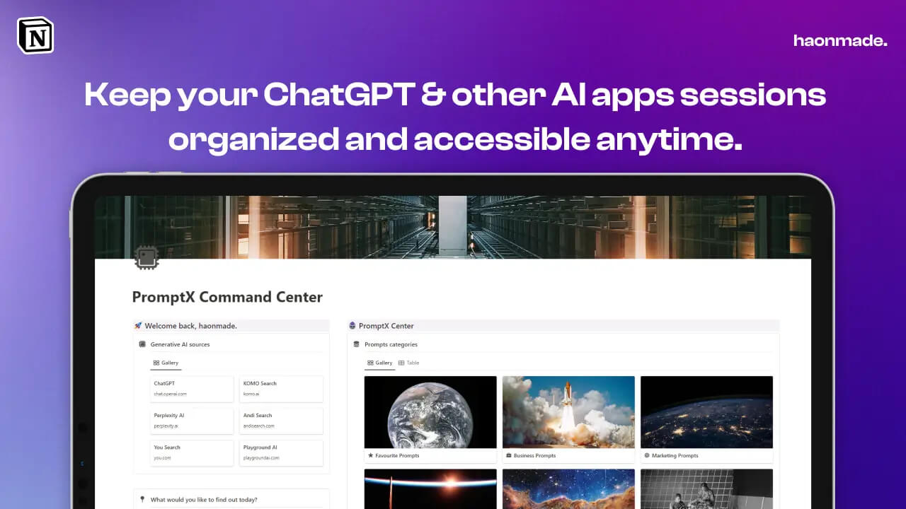 PromptX Center - храни диалоги ChatGPT в одном месте (haonmade)