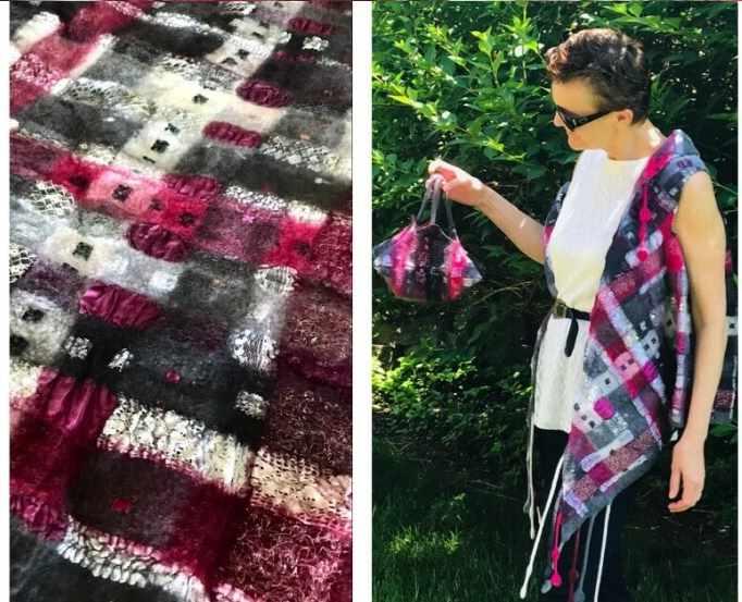 Жилет - палантин и сумочка Крестики-нолики (Эмилия Пономарёва)