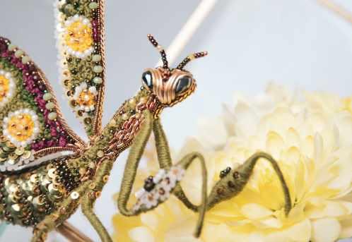 Мастер-класс по вышивке броши Богомол (Ксения Соболева)