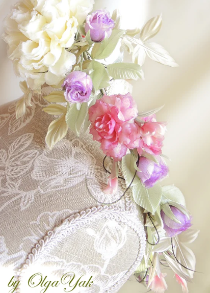 [Русская школа цветоделия] Свадебный венок (Ольга Якимова)