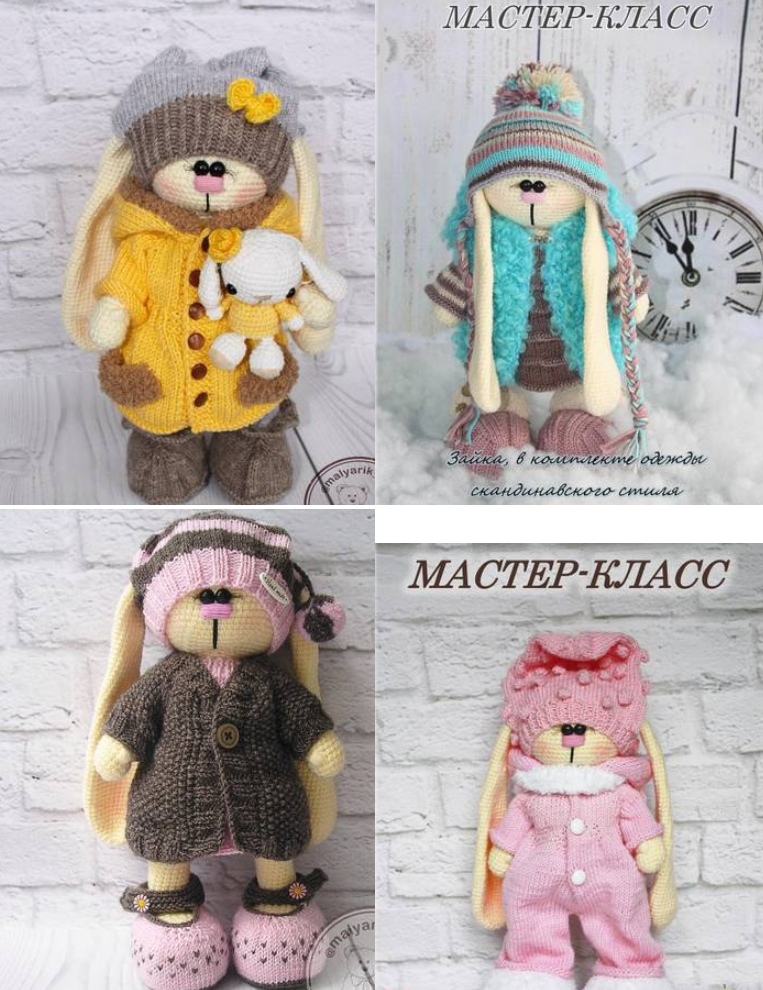 Мастер класс 1 4коплекта одежды на Зайку+в одном сама Зайка(Светлана Малярик, malyarik_toys)